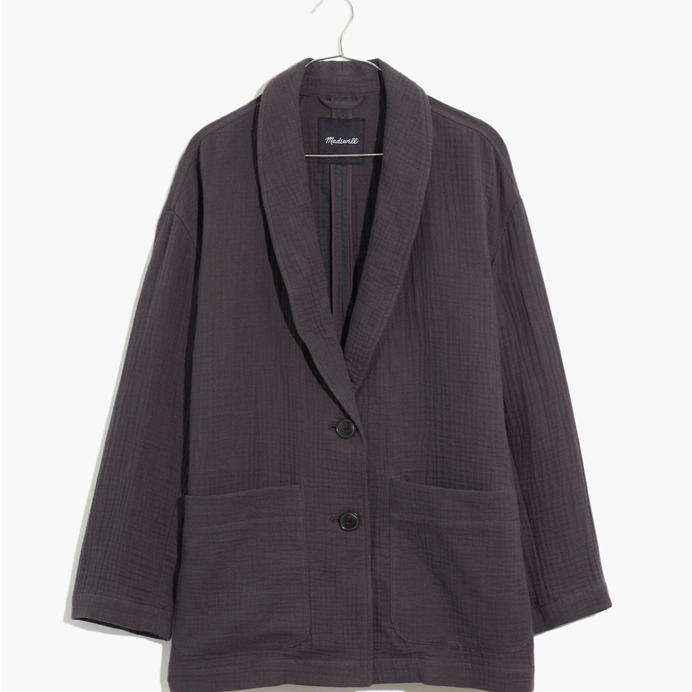 Madewell Lightspun Dorset Grey Oversized Blazer